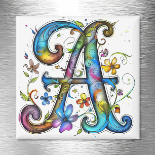 Whimsical Monogram A Magnet