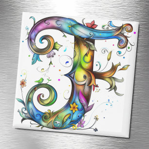 Whimsical Monogram F Magnet