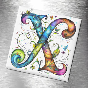 Whimsical Monogram X Magnet