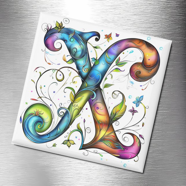 Whimsical Monogram X Magnet (Creator Uploaded)