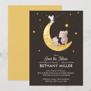 Whimsical Moon et Stars Baby Shower Invitations
