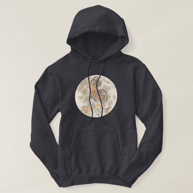 Whimsical Moon Flower Hoodie (Design Front)