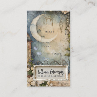 Whimsical Moon Garden Business Card