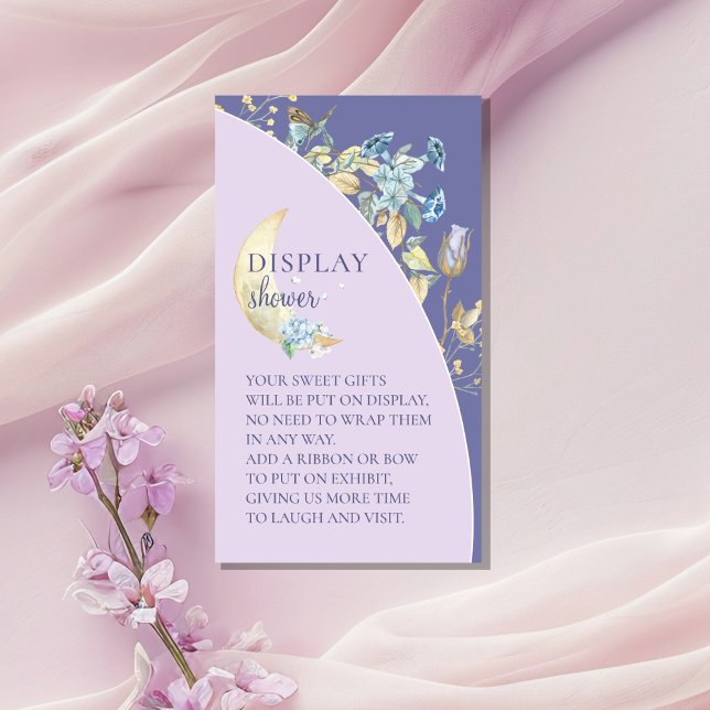 Whimsical Moon Purple Baby Shower Display Shower Enclosure Card (Creator Uploaded)