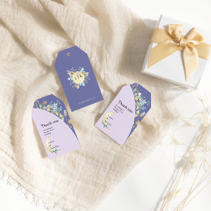 Whimsical Moon Purple Wedding Gift Tag