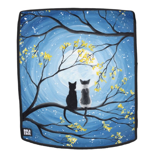 Whimsical Moon with Cats Backpack (Removable Face)