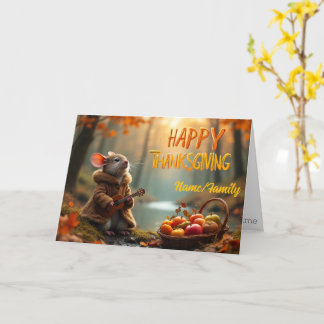 Whimsical Mouse Thanksgiving – Autumn Forest Celeb Card