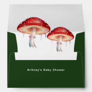 Whimsical Mushroom Baby Shower Envelope