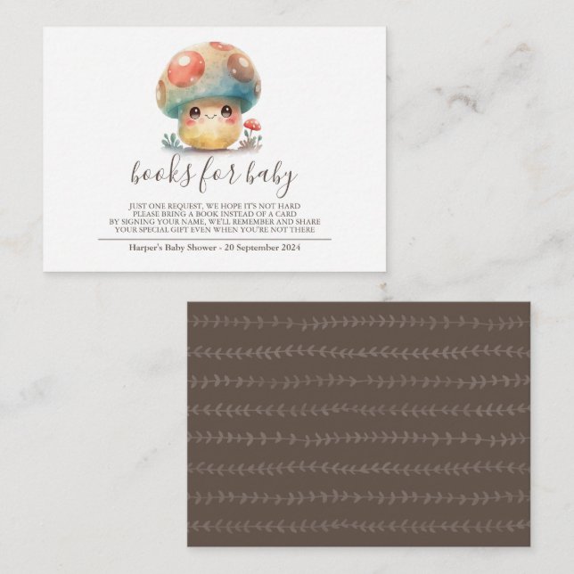 Whimsical Mushroom Books for Baby Enclosure Card (Front/Back)