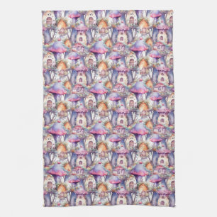 Whimsical Mushroom Cottage Pattern (2) Kitchen Towel