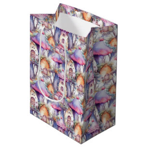 Whimsical Mushroom Cottage Pattern (2) Medium Gift Bag
