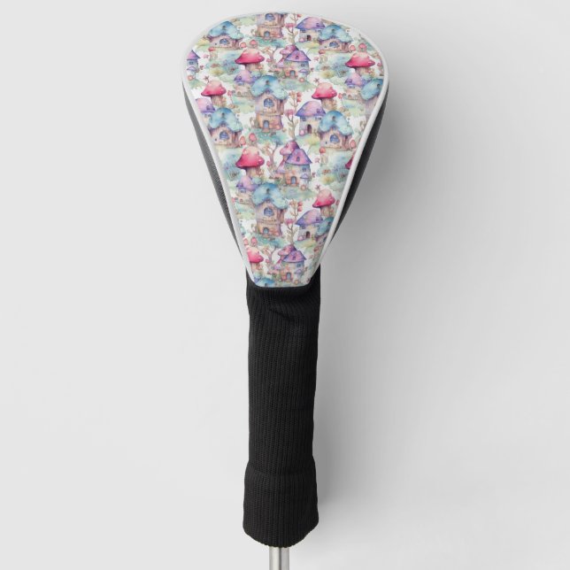 Whimsical Mushroom Cottage Pattern (6) Golf Head Cover (Front)