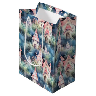 Whimsical Mushroom Cottage Pattern (8) Medium Gift Bag
