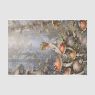 Whimsical Mushroom Fairy Decoupage Tissue Paper