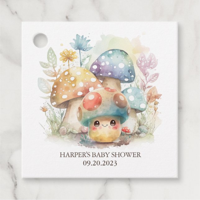 Whimsical Mushroom Favour Tags (Front)