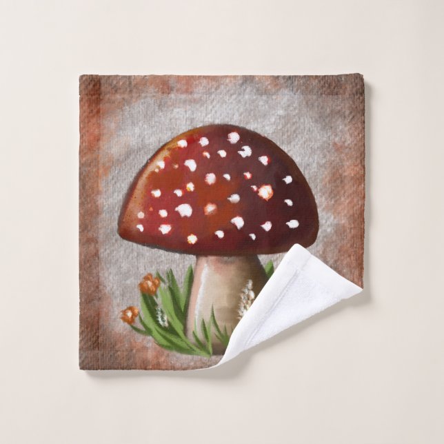 Whimsical Mushroom & Fungi Motif – Nature-Inspired (Gant de toilette)