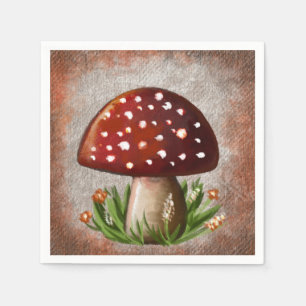 Whimsical Mushroom & Fungi Motif – Nature-Inspired Napkin