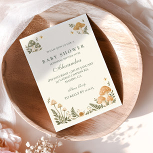 Whimsical Mushroom Garden Baby Shower Invitation