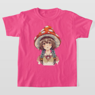 Whimsical Mushroom Hat Fantasy Nature Design T-Shirt