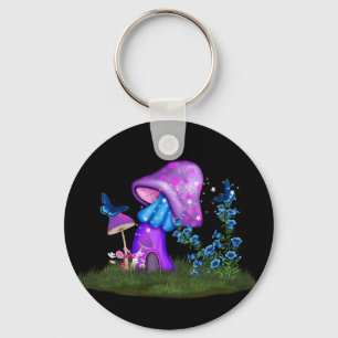 Whimsical Mushroom Keychain