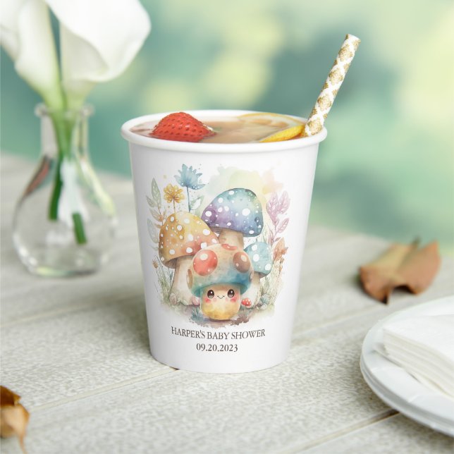Whimsical Mushroom Paper Cups (Insitu)