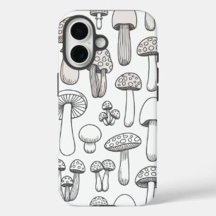 Whimsical Mushroom Pattern iPhone 16 Case