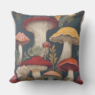 Whimsical Mushroom Pattern Design Outdoor Pillow