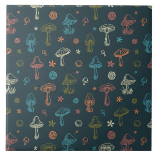 Whimsical Mushroom pattern Tile