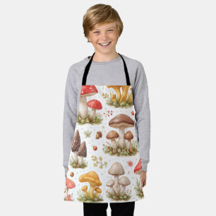Whimsical Mushroom Pattern – Vintage Botanical Apron