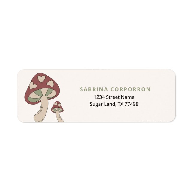 Whimsical Mushroom Sage Green  (Front)