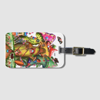 Whimsical Mushroom Village Fantasy Artwork Luggage Tag