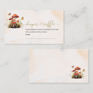 Whimsical Mushroom Watercolor baby shower diaper r Enclosure Card