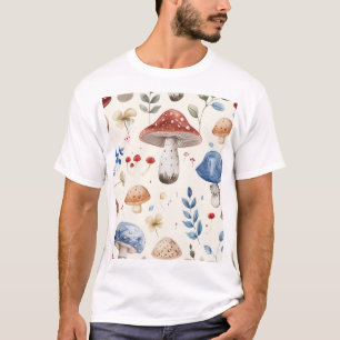Whimsical Mushroom Wonderland Cute Fungi Nature T-Shirt