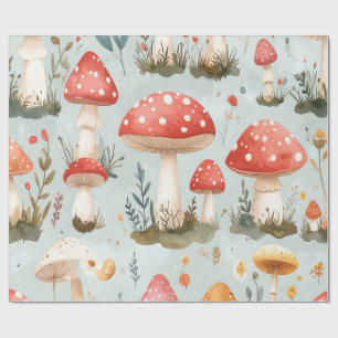 Whimsical Mushroom Wrapping Paper