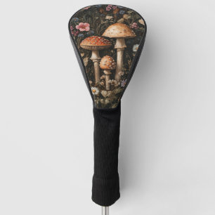 Whimsical Mushrooms and Wildflowers Botanical Golf Head Cover