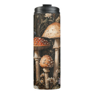 Whimsical Mushrooms and Wildflowers Botanical Thermal Tumbler
