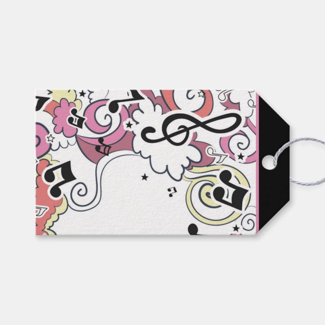 Whimsical Music Gift Tags (Front (Horizontal))