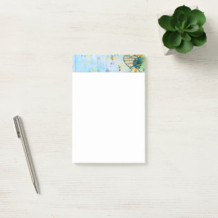 Whimsical Musical Painted Heart Header Post-it Notes