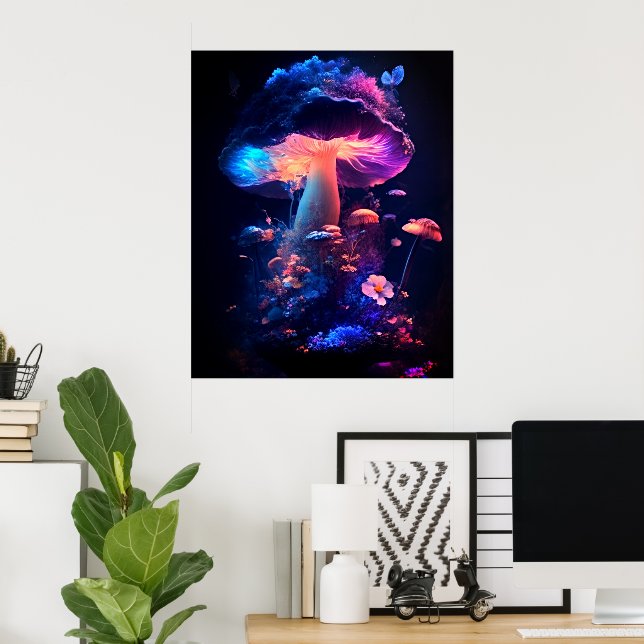 Whimsical Nature Dance : Poster de champignons et  (Bureau à domicile)