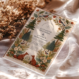 Whimsical Nature Woodland Elegant Wedding Acrylic Invitations