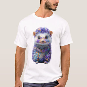 Whimsical Neon Cyberpunk Hedgehog Illustration Men T-Shirt