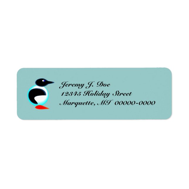 Whimsical Neon Penguin Frozen Tundra Area Labels (Front)