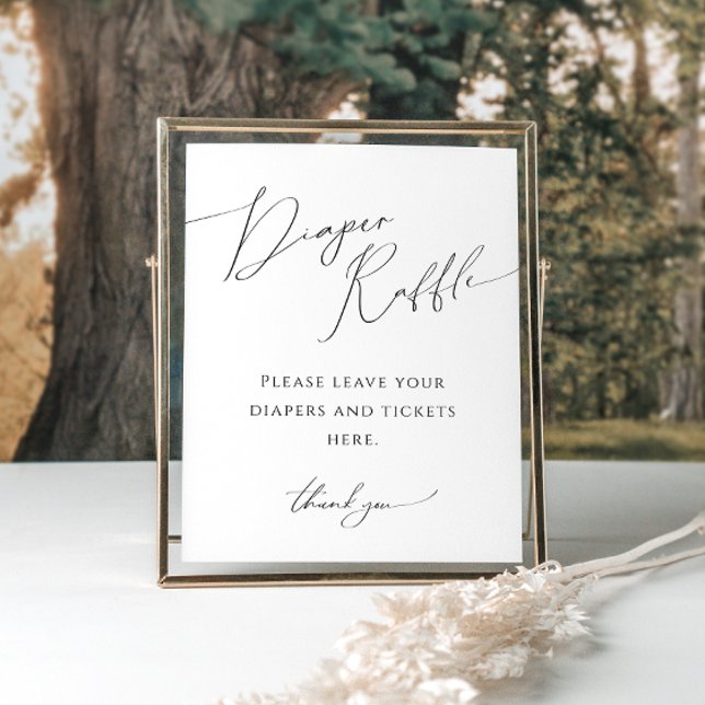 Whimsical Neutral Diaper Raffle Baby Shower Sign (Creator Uploaded)