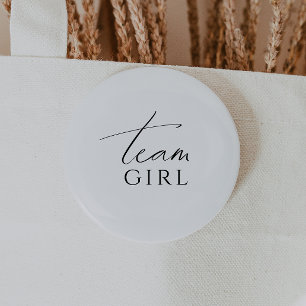 Whimsical Neutral Gender Reveal Team Girl 2 Inch Round Button