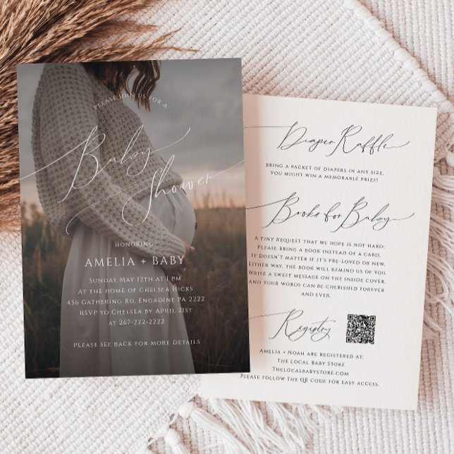 Whimsical Neutral | Photo All in One Baby Shower Invitation (Creator Uploaded)