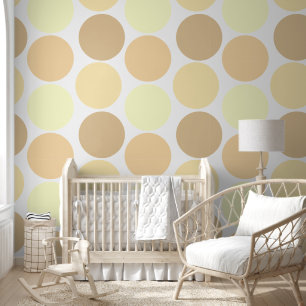 Whimsical Neutral Yellow Dot Pattern Wallpaper