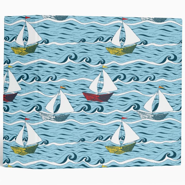 Whimsical newspaper boats binder (Front/Spine)