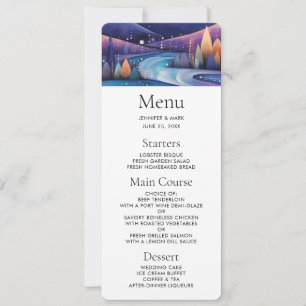 Whimsical Night - River, Trees and Mountains Invitation