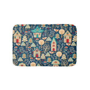 Whimsical Nordic Houses   Scandinavian Bath Mat