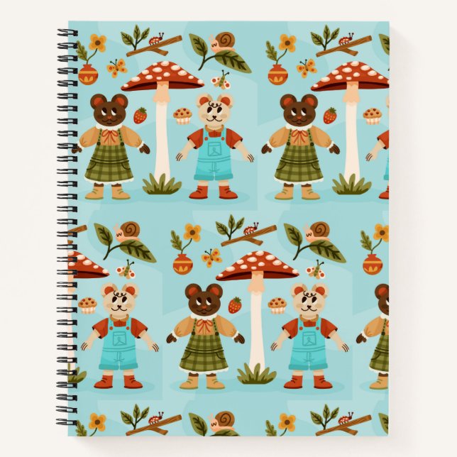 Whimsical notebook design with cartoon  (Front)